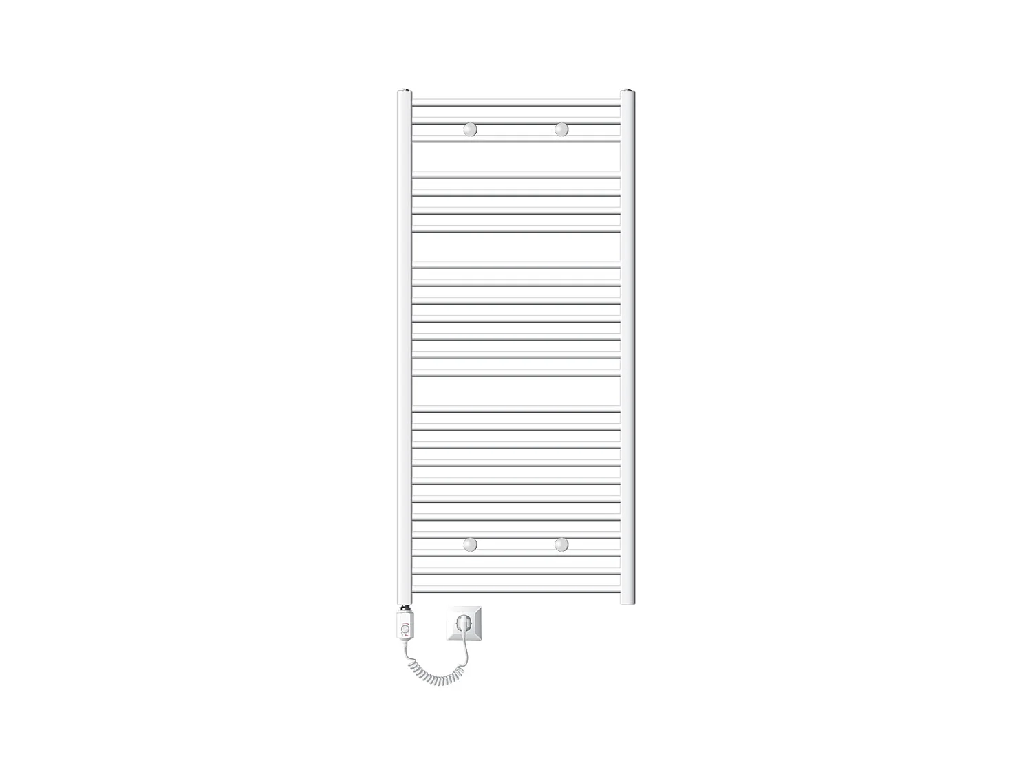Radiateur Electrique avec Elément Chauffant 1200W, 750 x 1500 mm, Blanc, Connexion Latéral