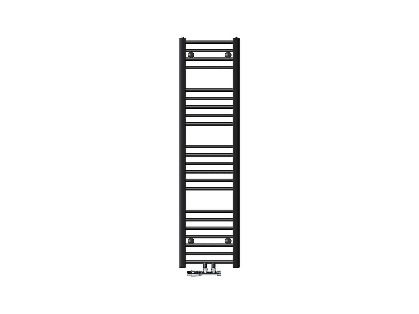 Radiateur Salle de Bain 300x1400 mm Anthracite Droite Raccord Central au Bas