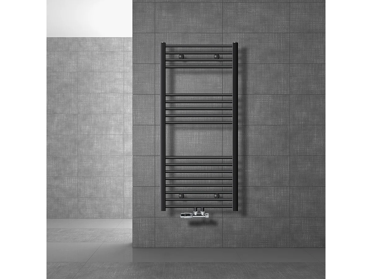 Sèche-Serviettes Sahara Non Électrique, 600 x 1200 mm, Anthracite, Connexion Central