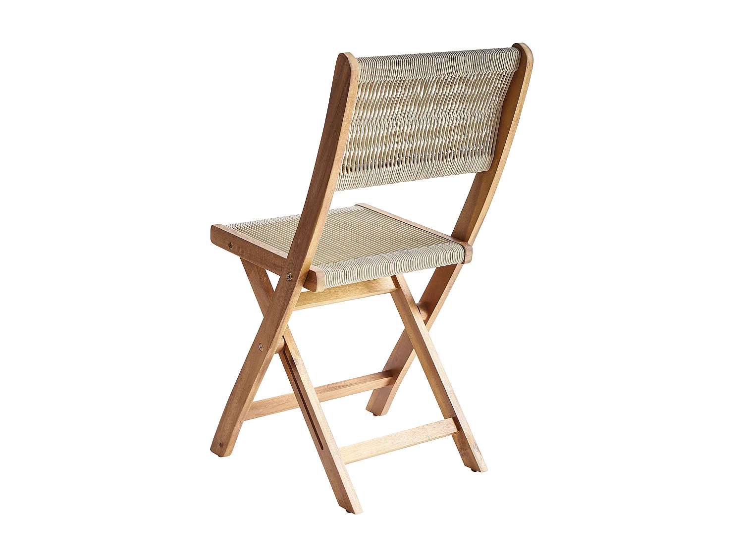 Lot de 2 chaises de jardin PROSSEDI Pliant Acacia Beige