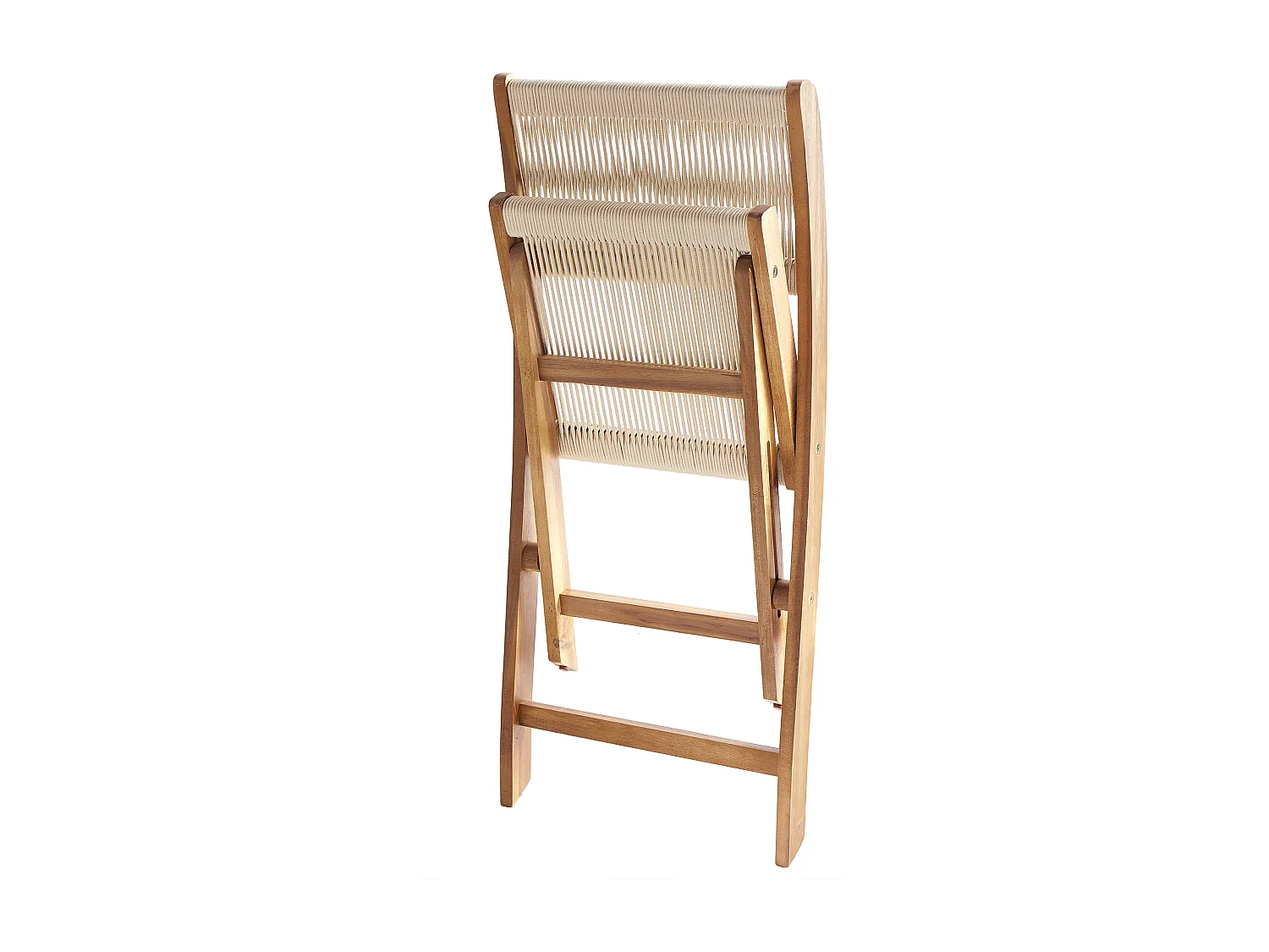 Lot de 2 chaises de jardin PROSSEDI Pliant Acacia Beige