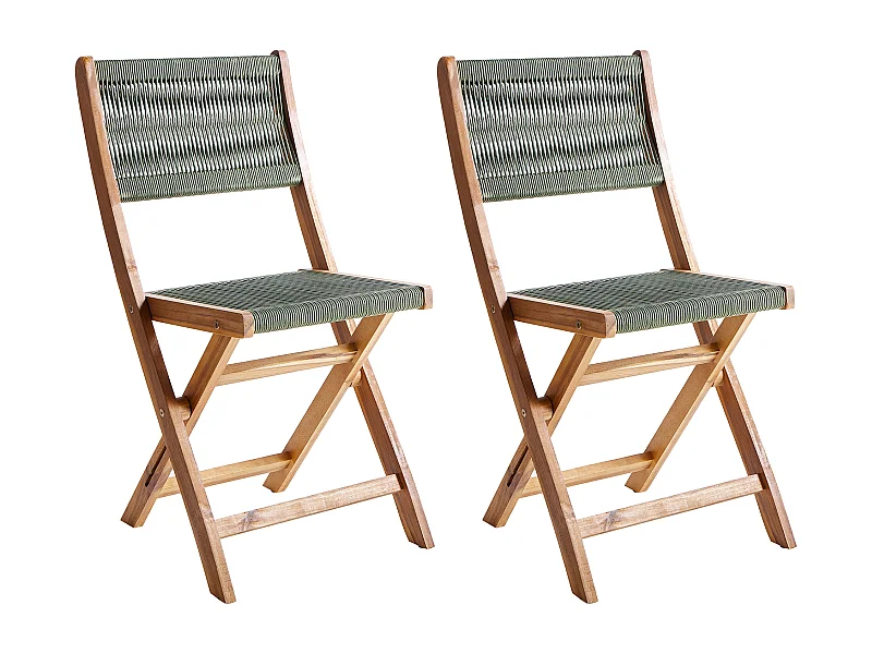 Set di 2 sedie da giardino PROSSEDI Pieghevole Legno d'acacia Verde
