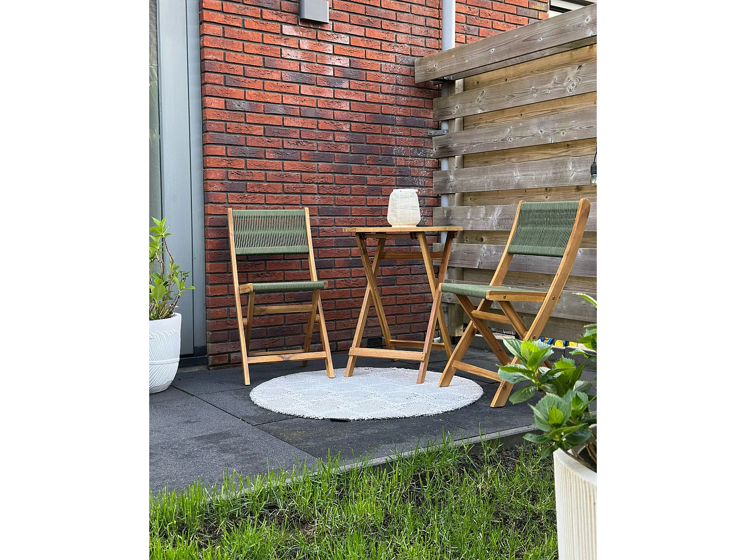 Lot de 2 chaises de jardin PROSSEDI Pliant Acacia Vert