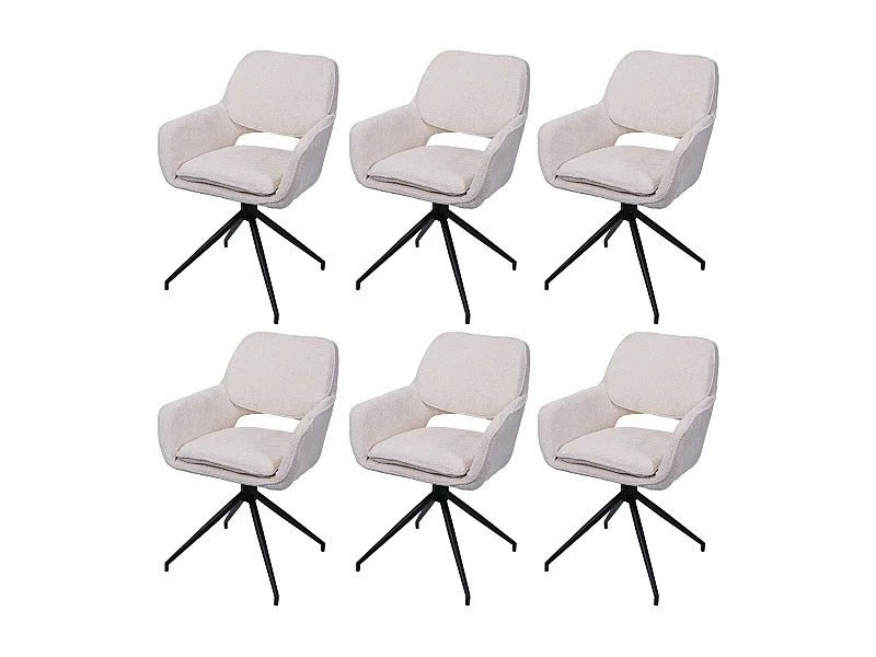 Eetkamerstoel MCW-N74 (set van 6),  crème