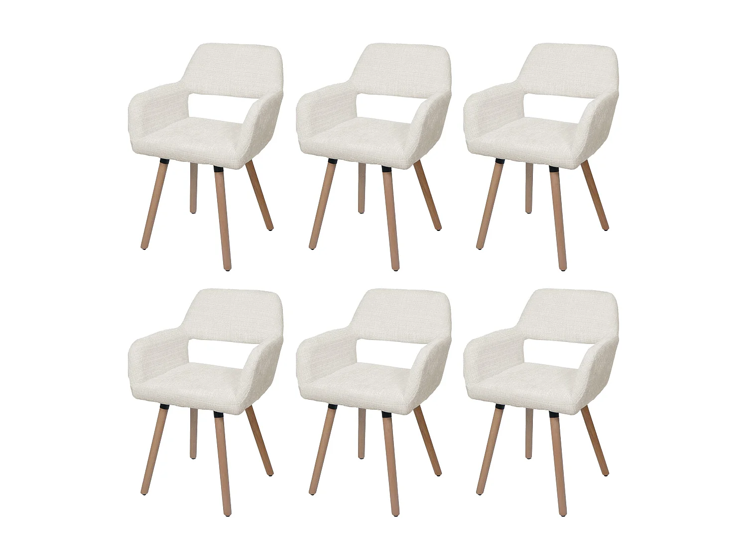 Eetkamerstoel MCW-A50 II (set van 6),  crème