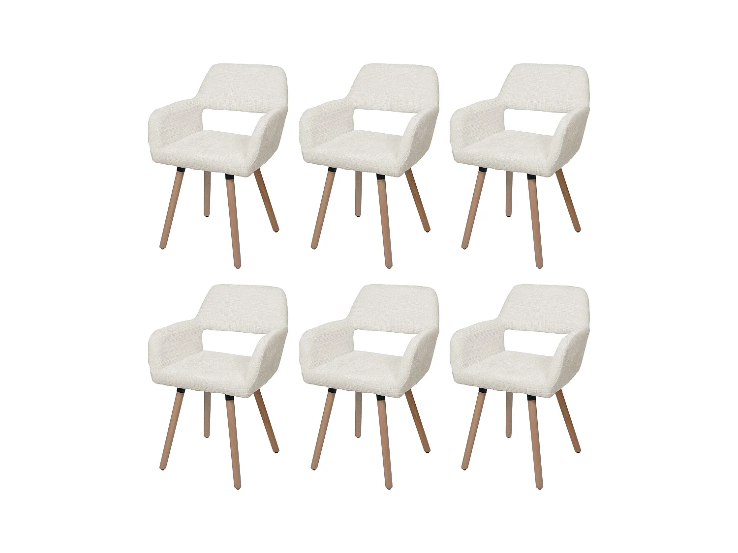Chaise de salle à manger MCW-A50 II (lot de 6),  crème