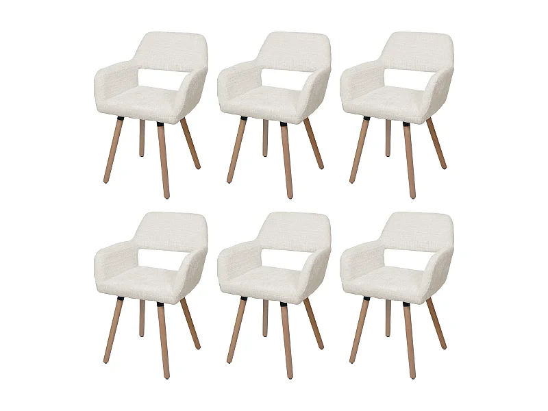 Chaise de salle à manger MCW-A50 II (lot de 6),  crème