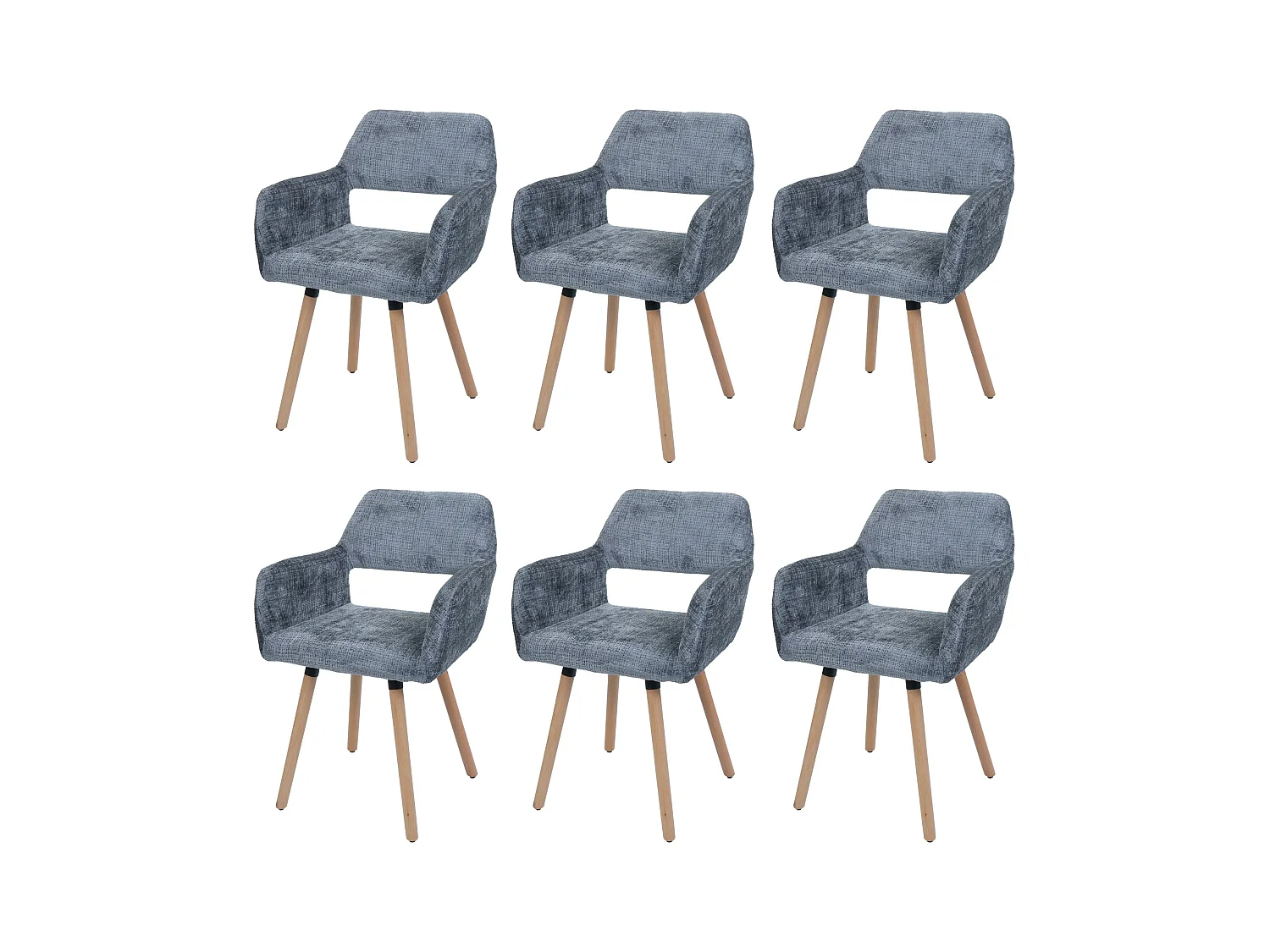 Chaise de salle à manger MCW-A50 II (lot de 6),  gris foncé
