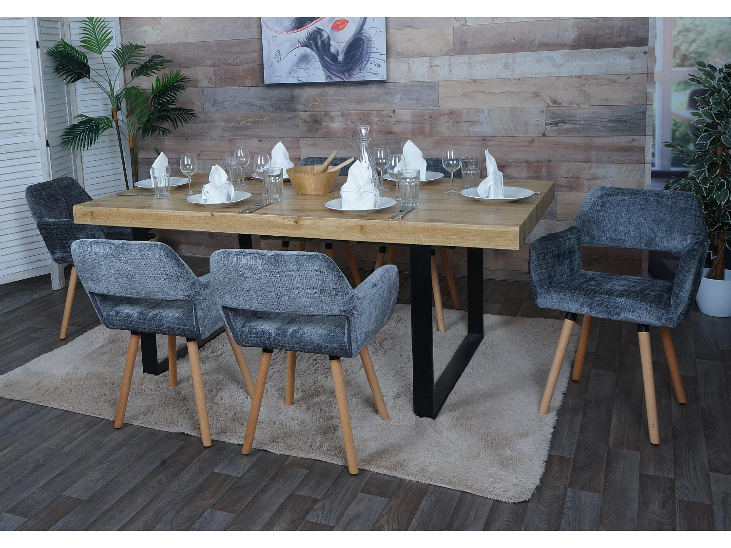 Krzesło do jadalni MCW-A50 II (zestaw 6 sztuk),  ciemnoszary