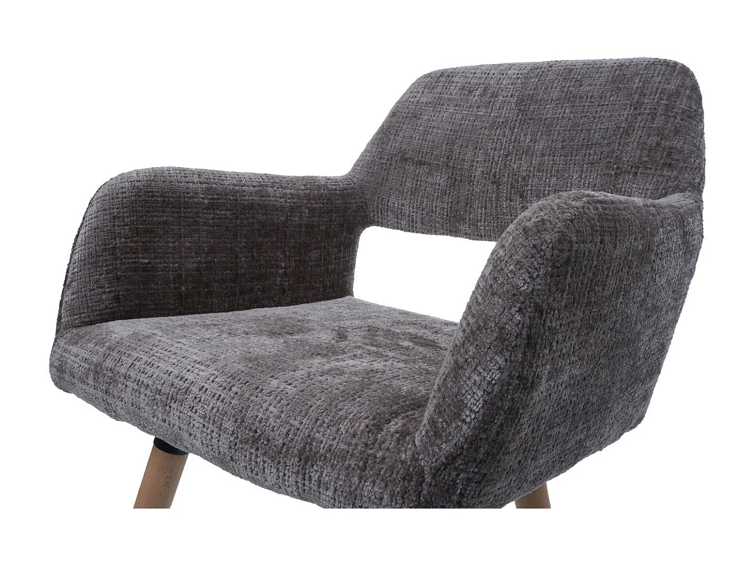 Set 6x sedie da pranzo MCW-A50 II, poltroncina cucina imbottita, legno Stoffa/tessuto ciniglia (465g/m²) ~ marrone