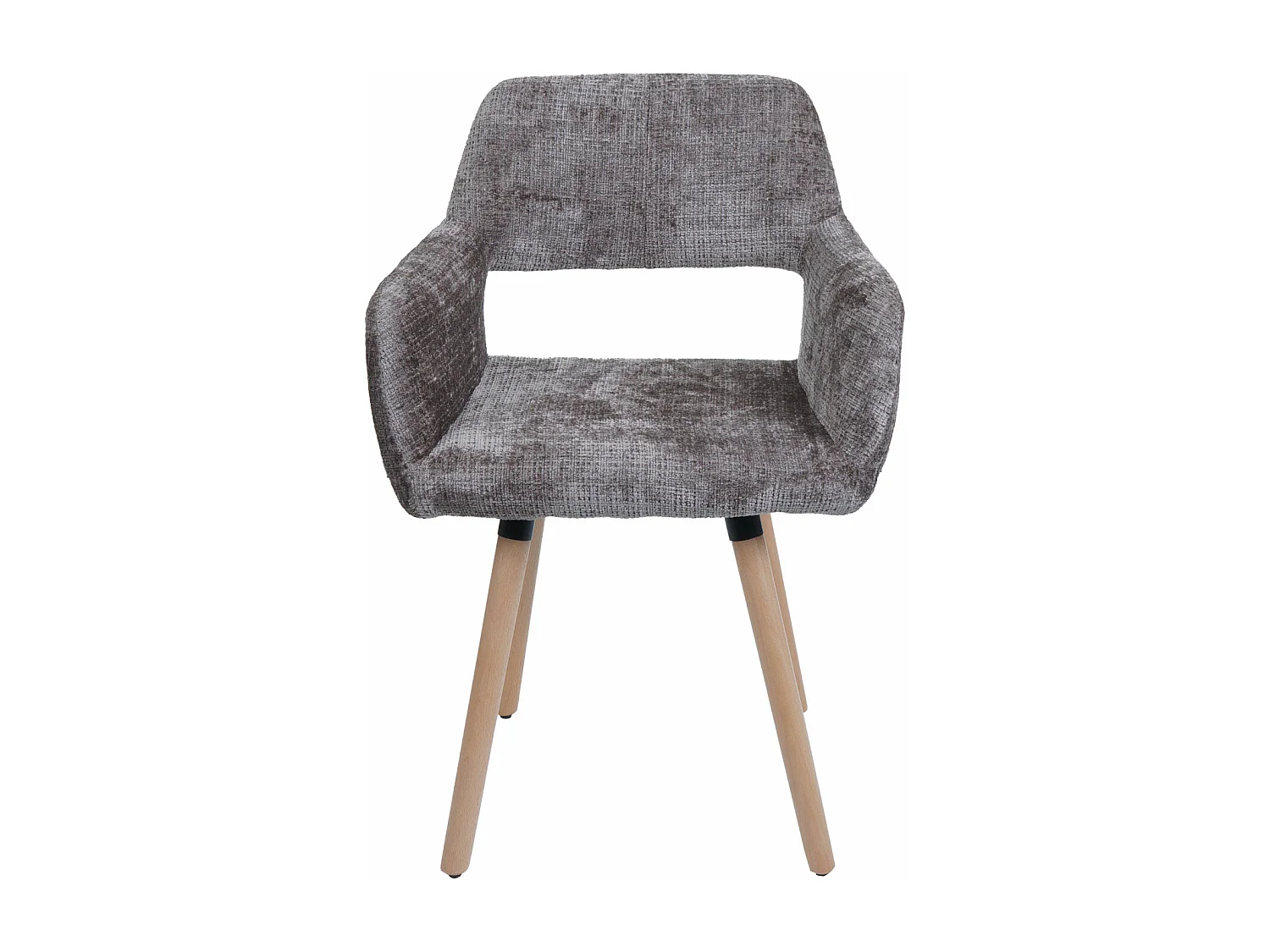 Set 6x sedie da pranzo MCW-A50 II, poltroncina cucina imbottita, legno Stoffa/tessuto ciniglia (465g/m²) ~ marrone