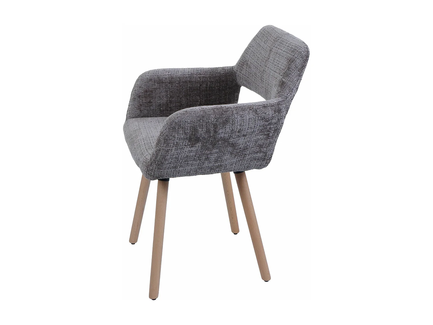 Set 6x sedie da pranzo MCW-A50 II, poltroncina cucina imbottita, legno Stoffa/tessuto ciniglia (465g/m²) ~ marrone