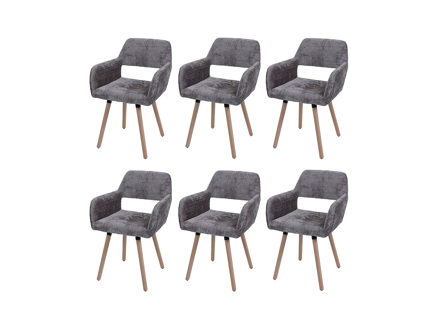 Chaise de salle à manger MCW-A50 II (lot de 6),  marron