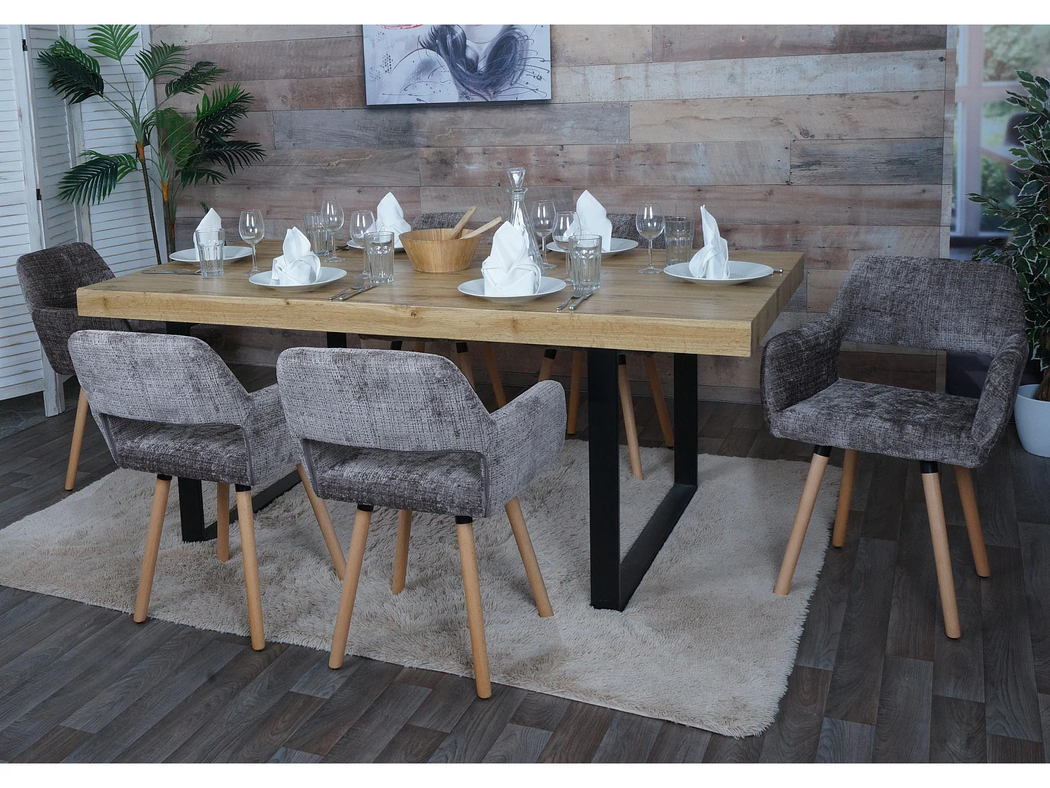 Chaise de salle à manger MCW-A50 II (lot de 6),  marron