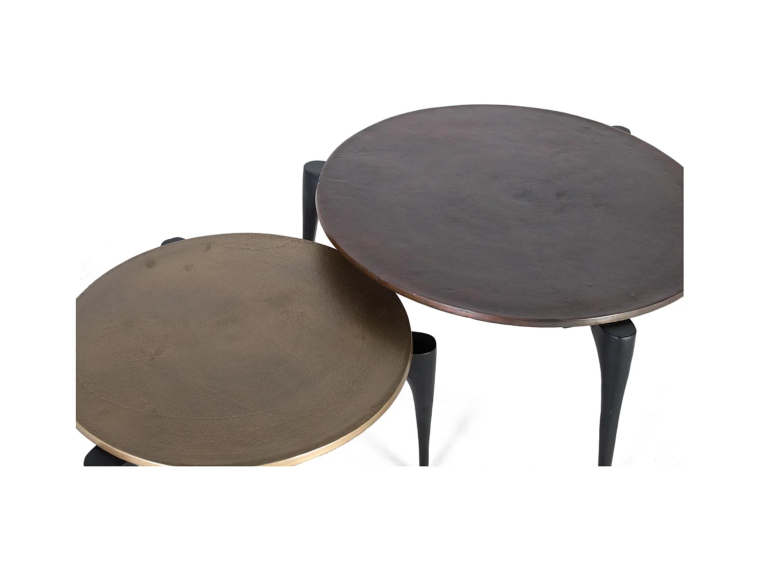 Set mit 2 eleganten Tischen aus Aluminium