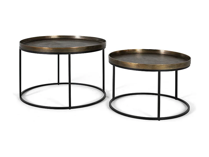 Set aus zwei Couchtischen mit Bronze-Finish