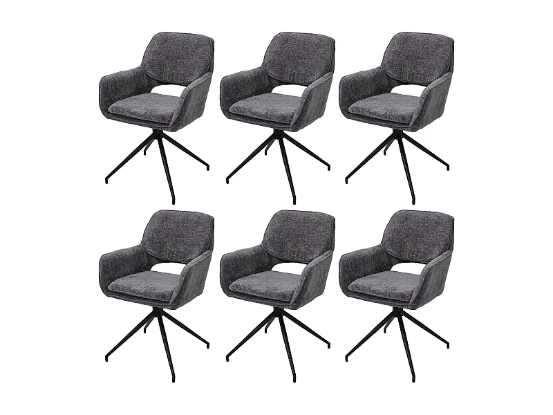 Eetkamerstoel MCW-N74 (set van 6),  donkergrijs