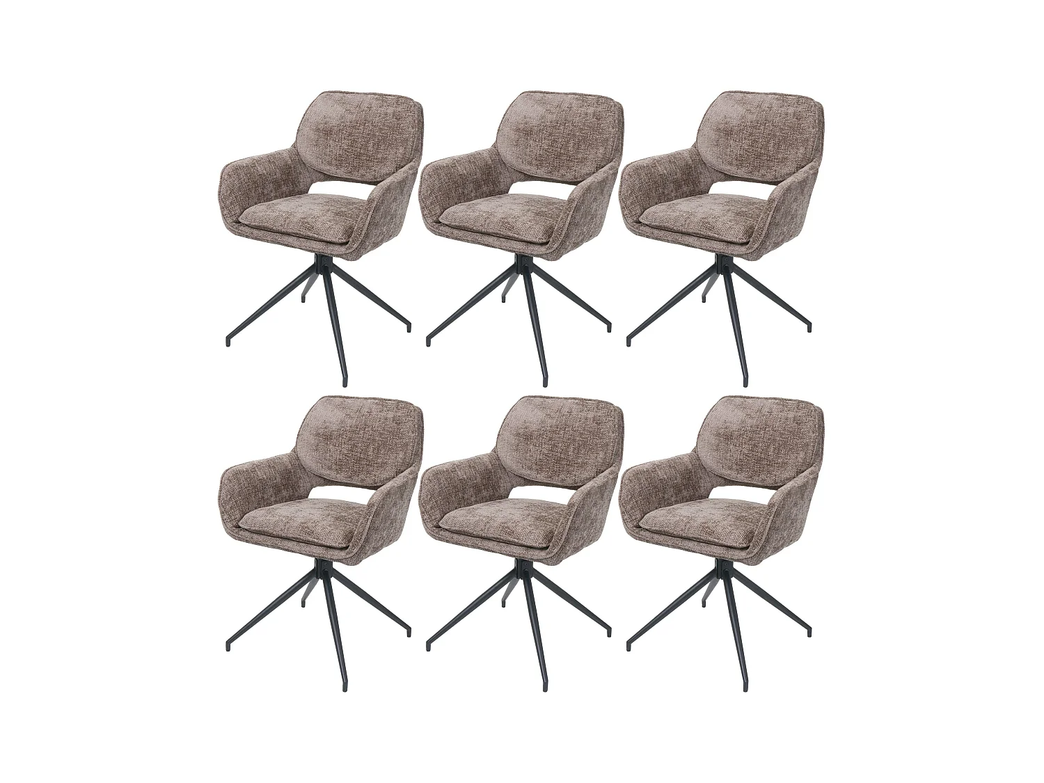 Chaise de salle à manger MCW-N74 (lot de 6),  marron