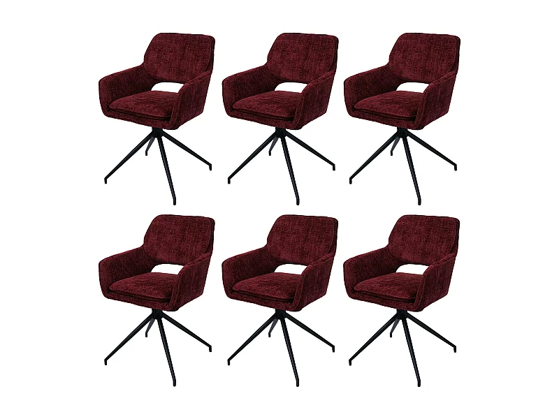 Krzesło do jadalni MCW-N74 (zestaw 6 sztuk),  bordo