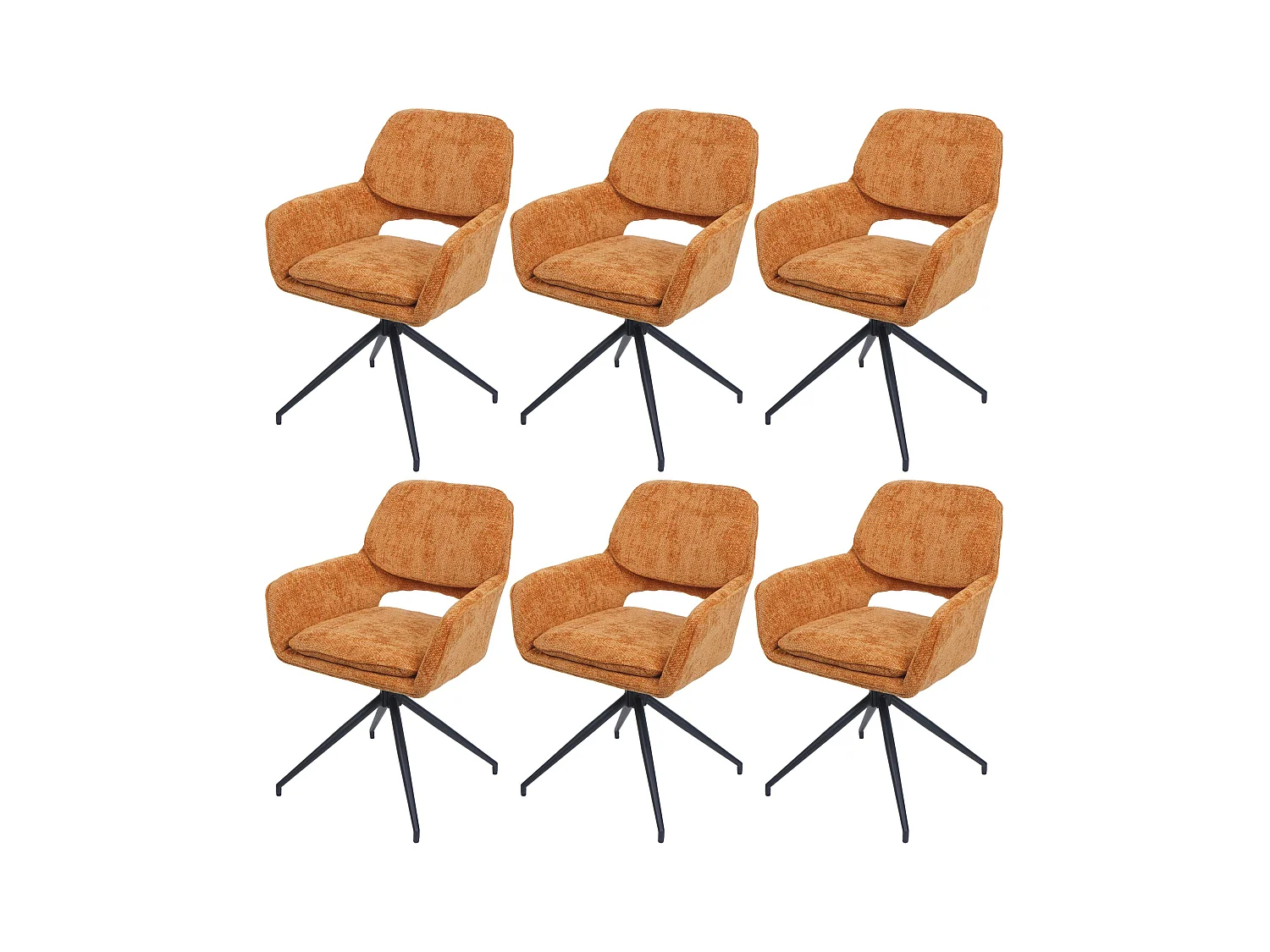 Chaise de salle à manger MCW-N74 (lot de 6),  ocre-jaune