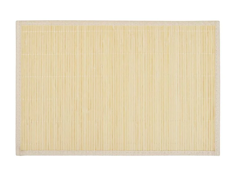 Juego de 6 posavasos de bambú hechos a mano, 30 x 45 cm, naturales y duraderos con soporte antideslizante
