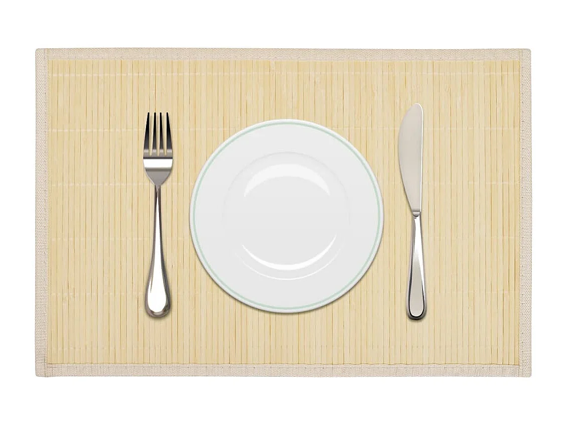 6 Napperons en bambou 30 x 45 cm Nature