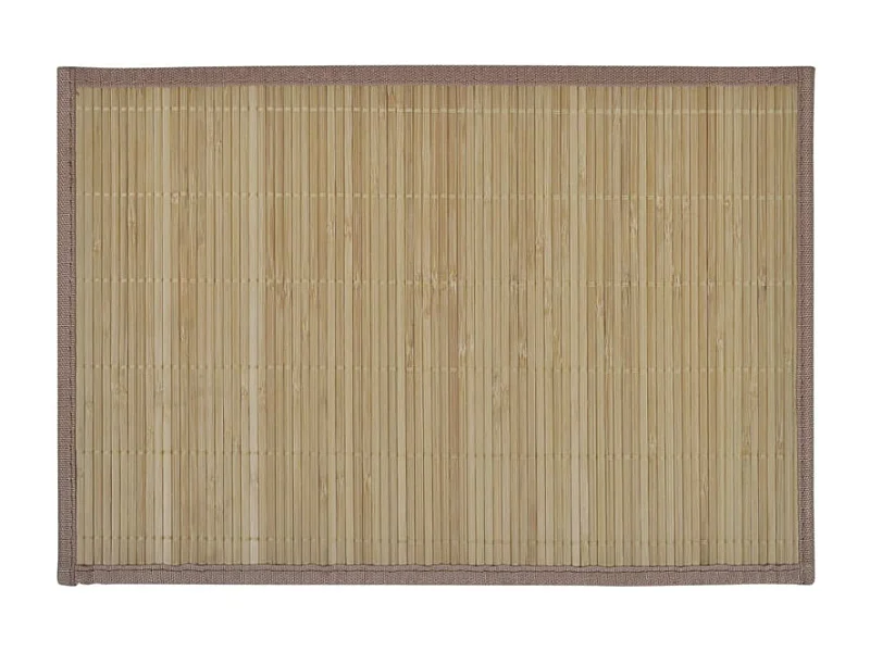 Juego de 6 posavasos de bambú hechos a mano, 30 x 45 cm, marrón