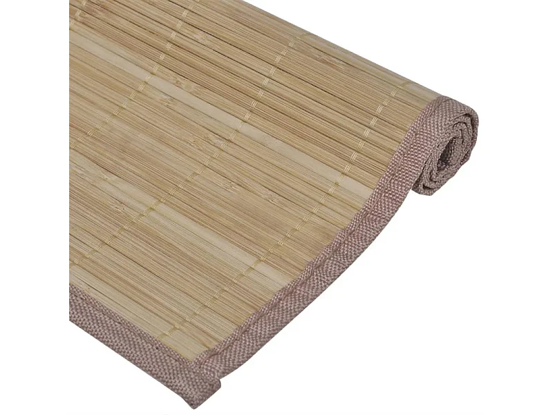 Set van 6 handgemaakte bamboe onderzetters, 30 x 45 cm, bruin