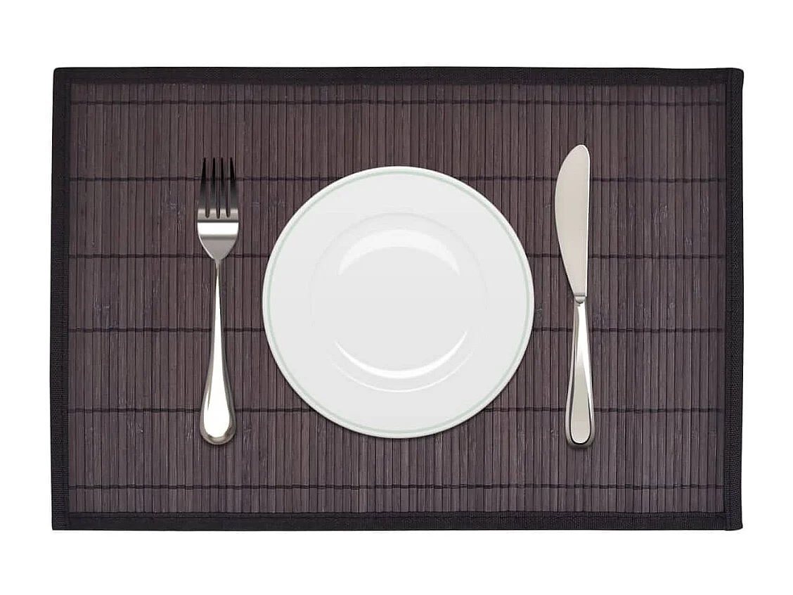 Napperons 6 pcs Bambou 30x45 cm Marron foncé