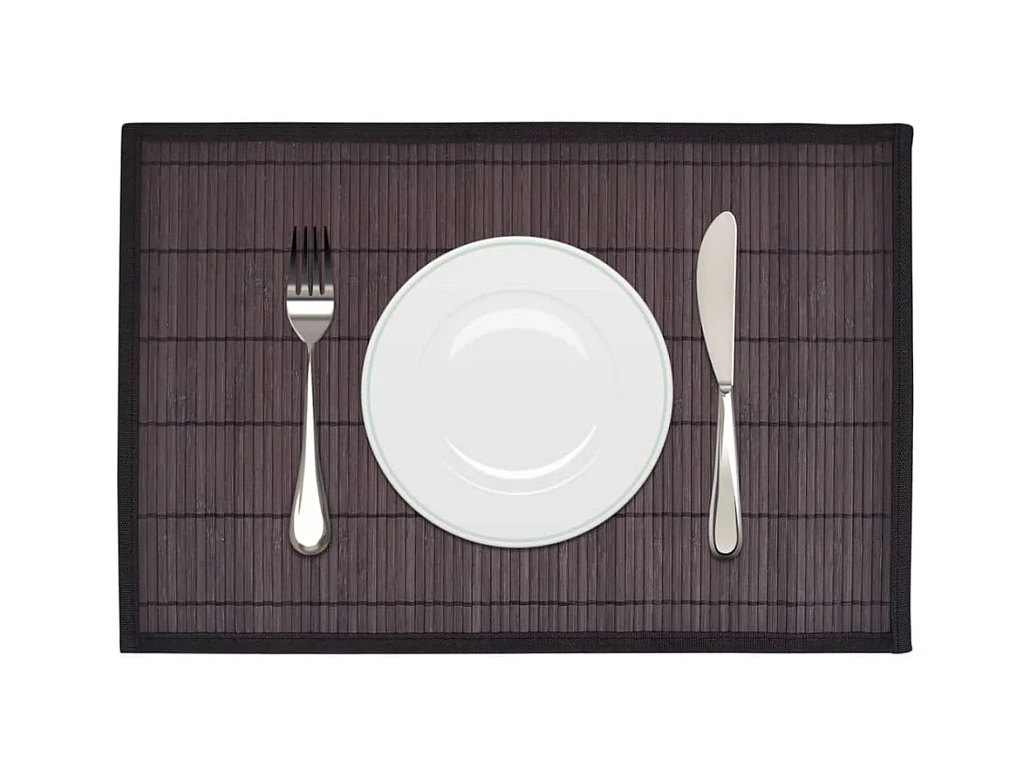 6 Bambus-Platzdeckchen 30 x 45 cm Dunkelbraun