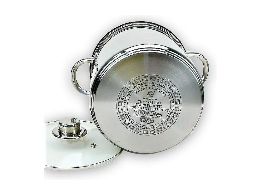 Royalty Line RL- SP8: Ensemble De 8 Casseroles Profondes En Acier Inoxydable