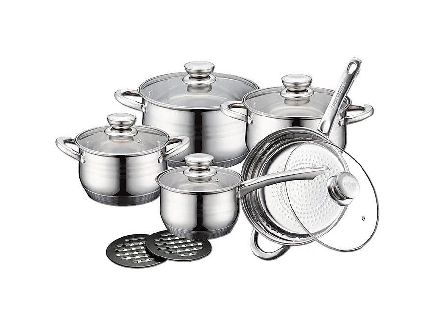 Royalty Line RL-1232: Batterie De Cuisine en Acier Inoxydable De 12 Pièces