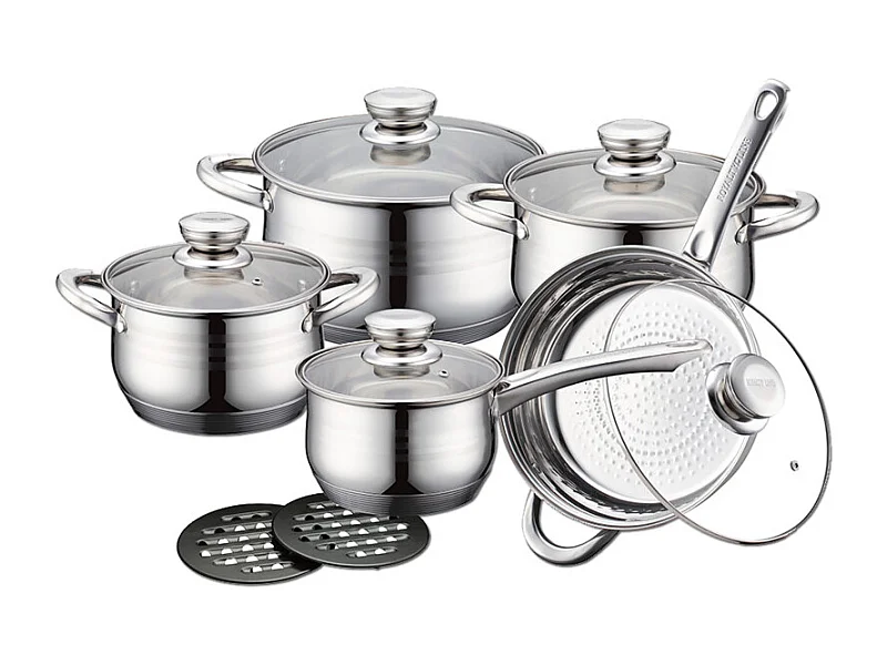 Royalty Line RL-1232: Batterie De Cuisine en Acier Inoxydable De 12 Pièces