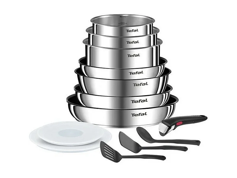 TEFAL INGENIO 13-delige kookset van roestvrij staal met duurzame antiaanbaklaag voor inductie - Emotion On L897DS04
