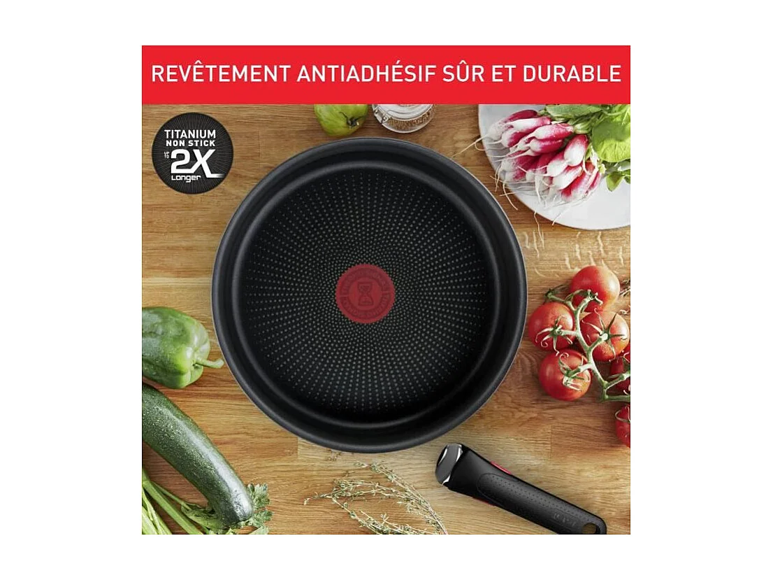 TEFAL INGENIO Batterie de cuisine 13 pcs, Induction, Acier inoxydable, Revetement antiadhésif durable, Emotion On L897DS04