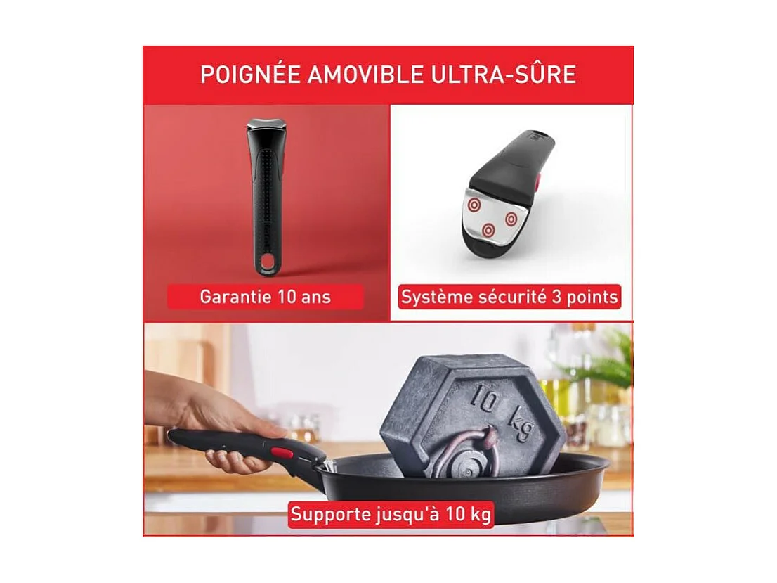 TEFAL INGENIO Batterie de cuisine 13 pcs, Induction, Acier inoxydable, Revetement antiadhésif durable, Emotion On L897DS04