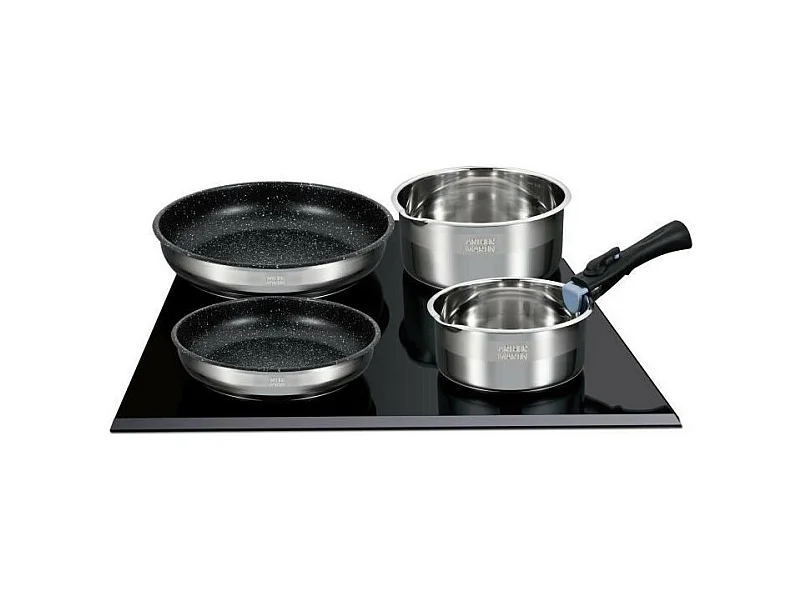 Batterie de cuisine Arthur Martin AM2493 8 pieces - Acier Inoxydable - Poignée amovible - Tous feux dont induction