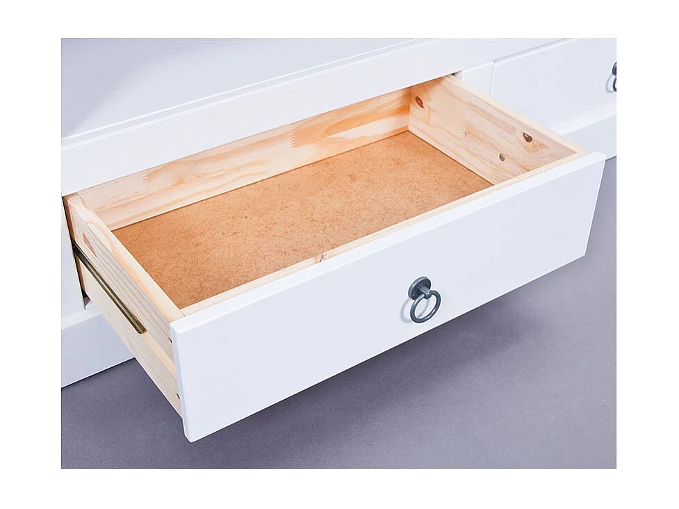 Table Basse en Pin Massif "Abigael" 115x60cm Blanc