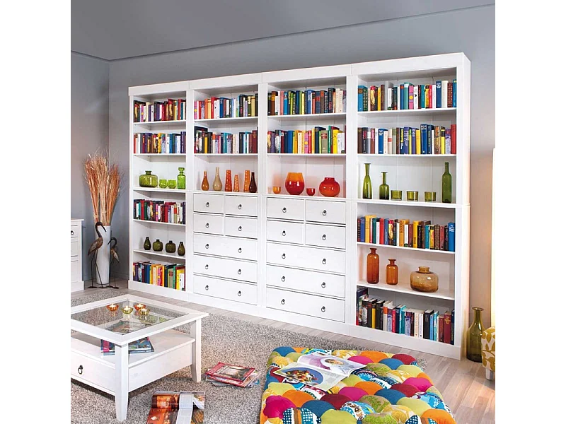 Table Basse en Pin Massif "Abigael" 115x60cm Blanc