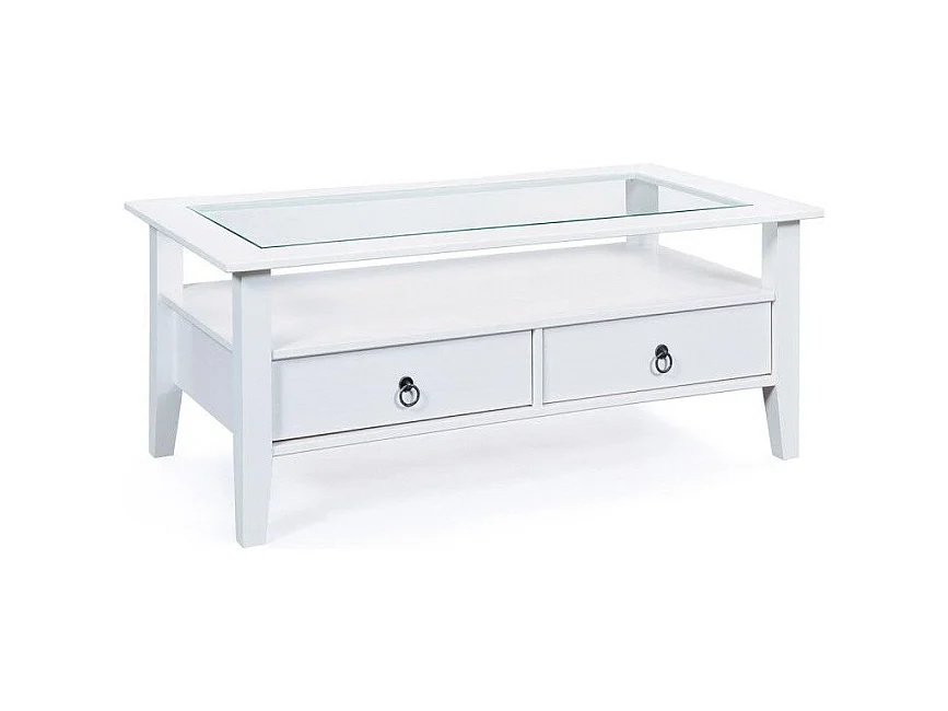 Table Basse en Pin Massif "Abigael" 115x60cm Blanc