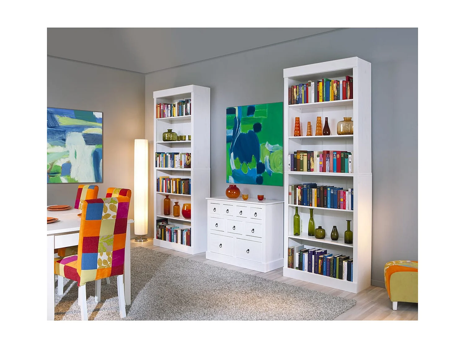 Table Basse en Pin Massif "Abigael" 115x60cm Blanc