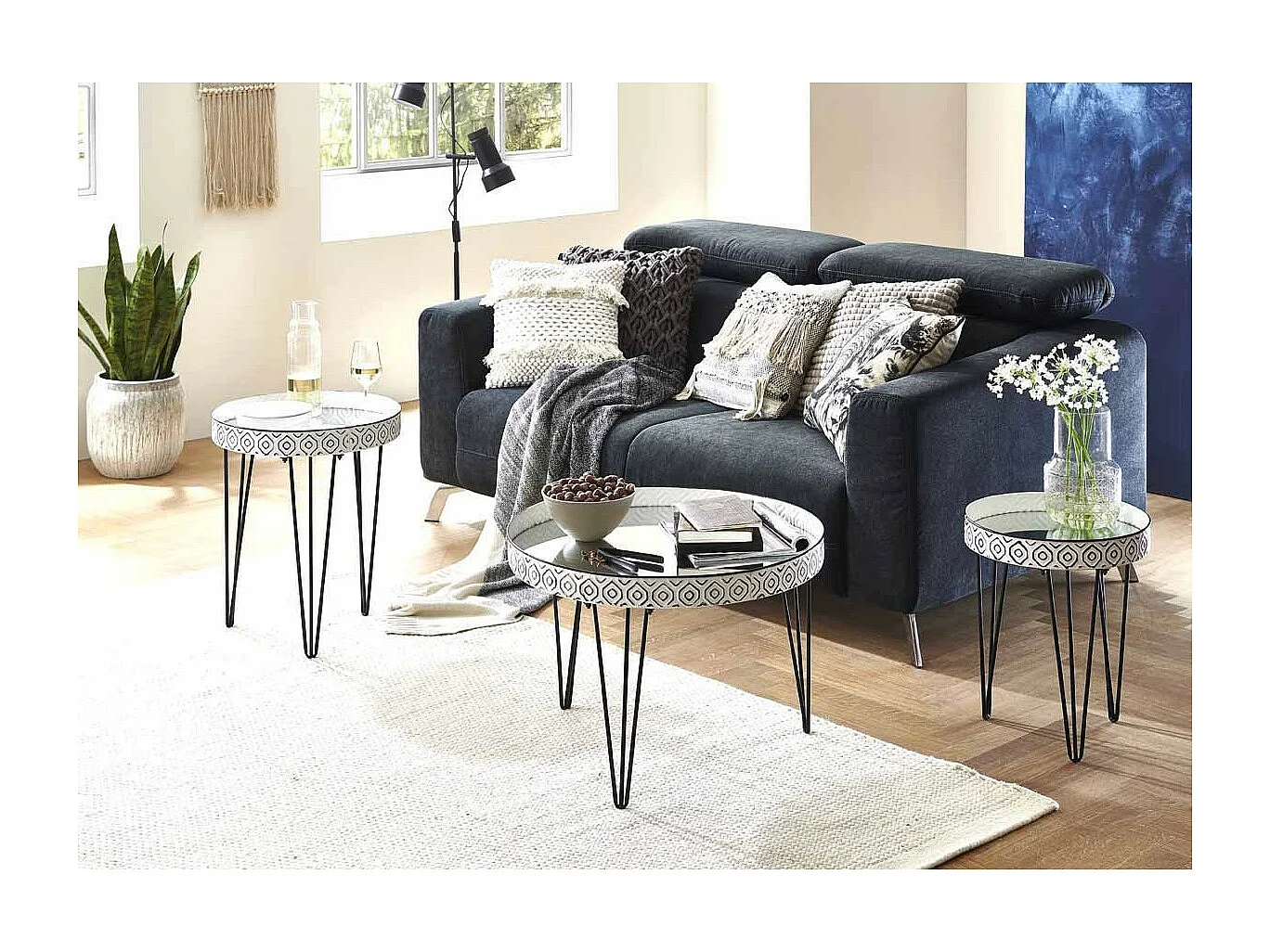 Table Basse Déco "Holy" 65cm Noir & Blanc