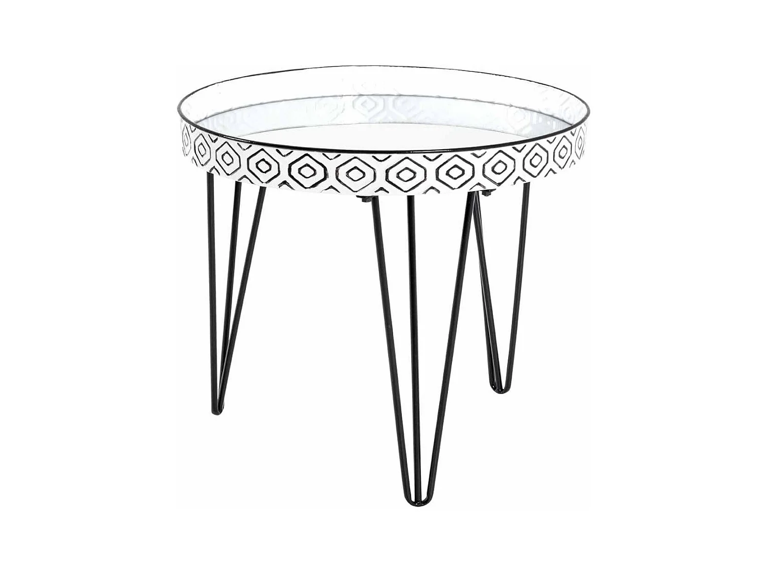 Table Basse Déco "Holy" 65cm Noir & Blanc