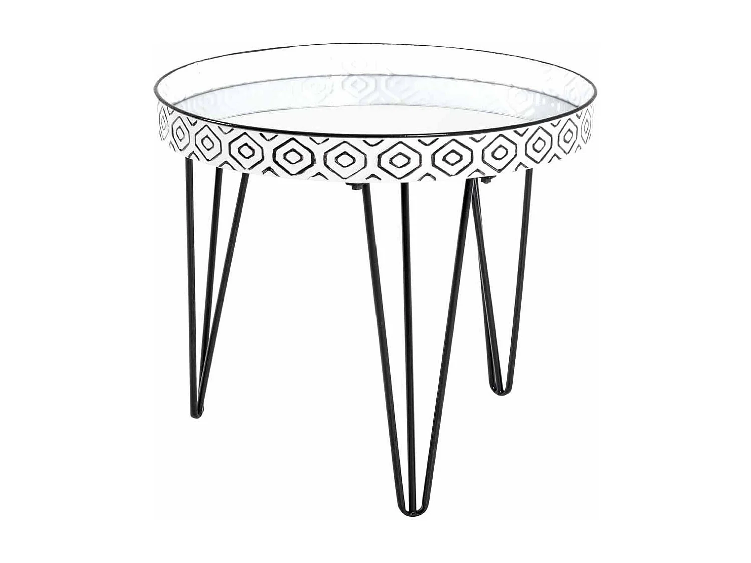 Table Basse Déco "Holy" 65cm Noir & Blanc