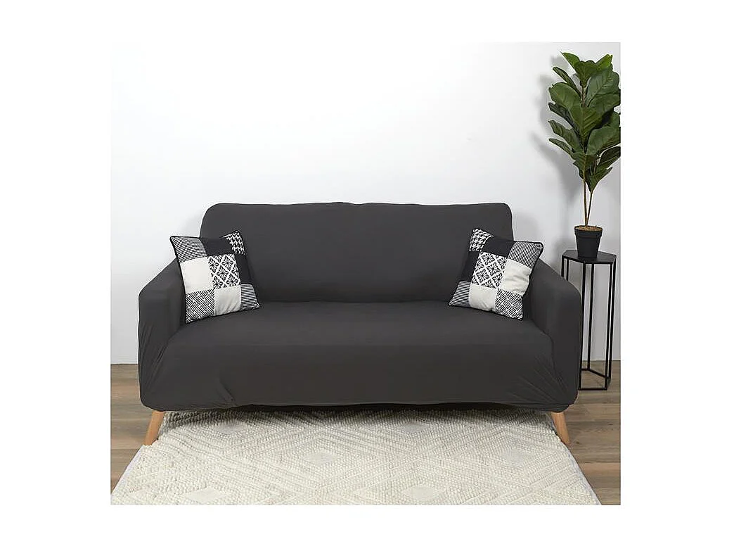 Housse Extensible Canape Deux Places Gris Gris