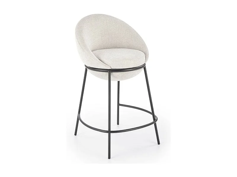 Tabouret de bar design tissu beige Armand