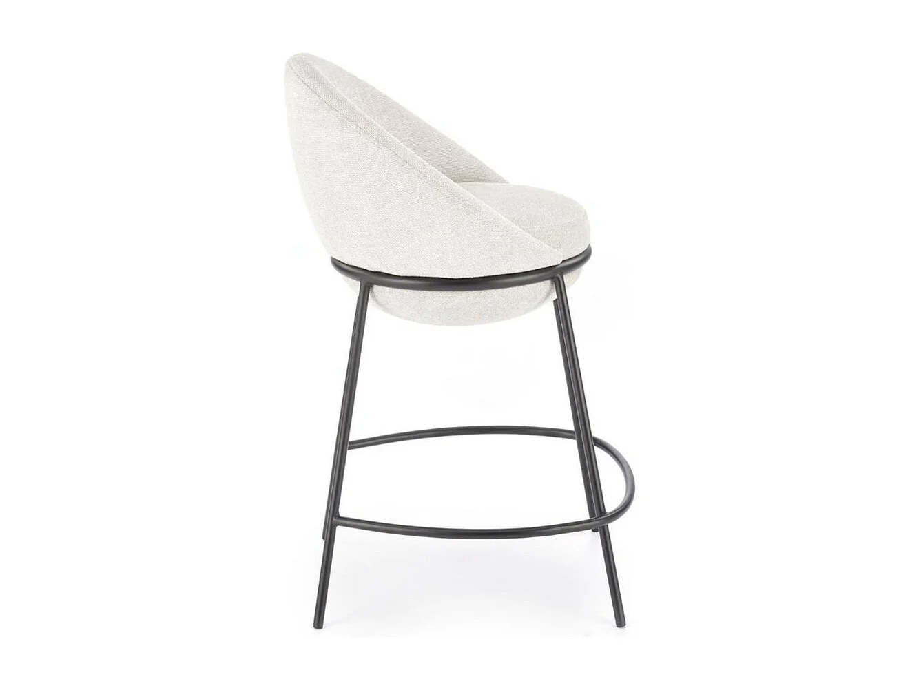 Tabouret de bar design tissu beige Armand