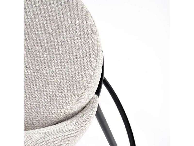 Tabouret de bar design tissu beige Armand