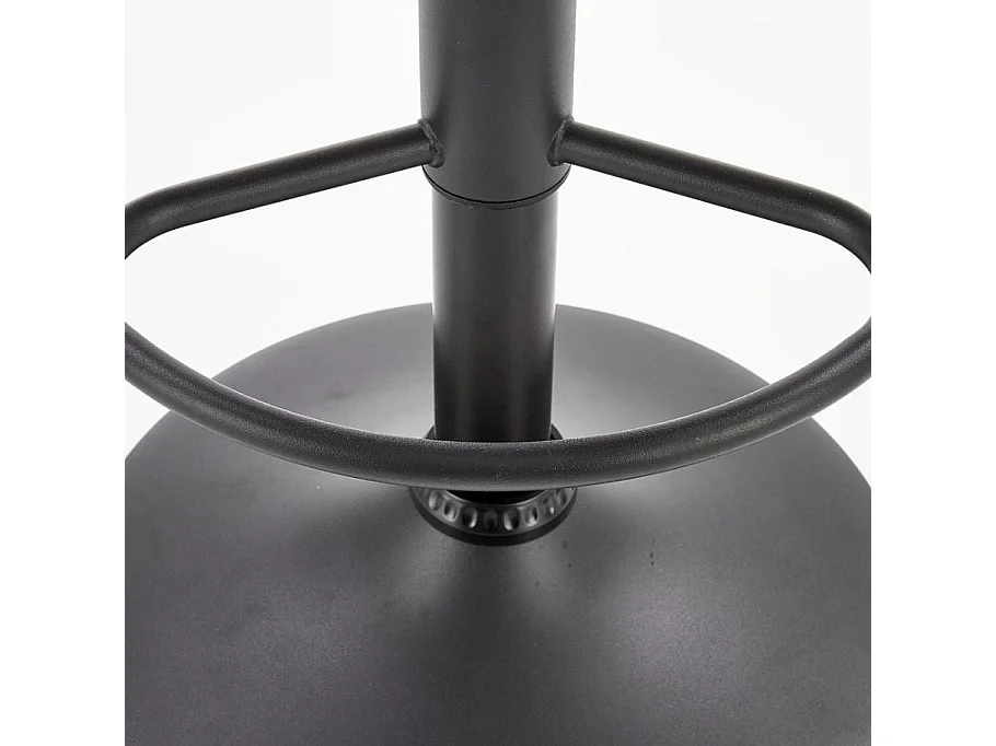 Tabouret de bar marron avec structure design en métal noir mat LEEDS