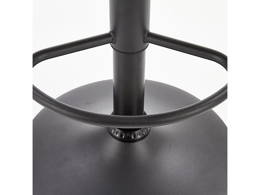 Taburete de bar marrón con estructura de metal negro mate LEEDS